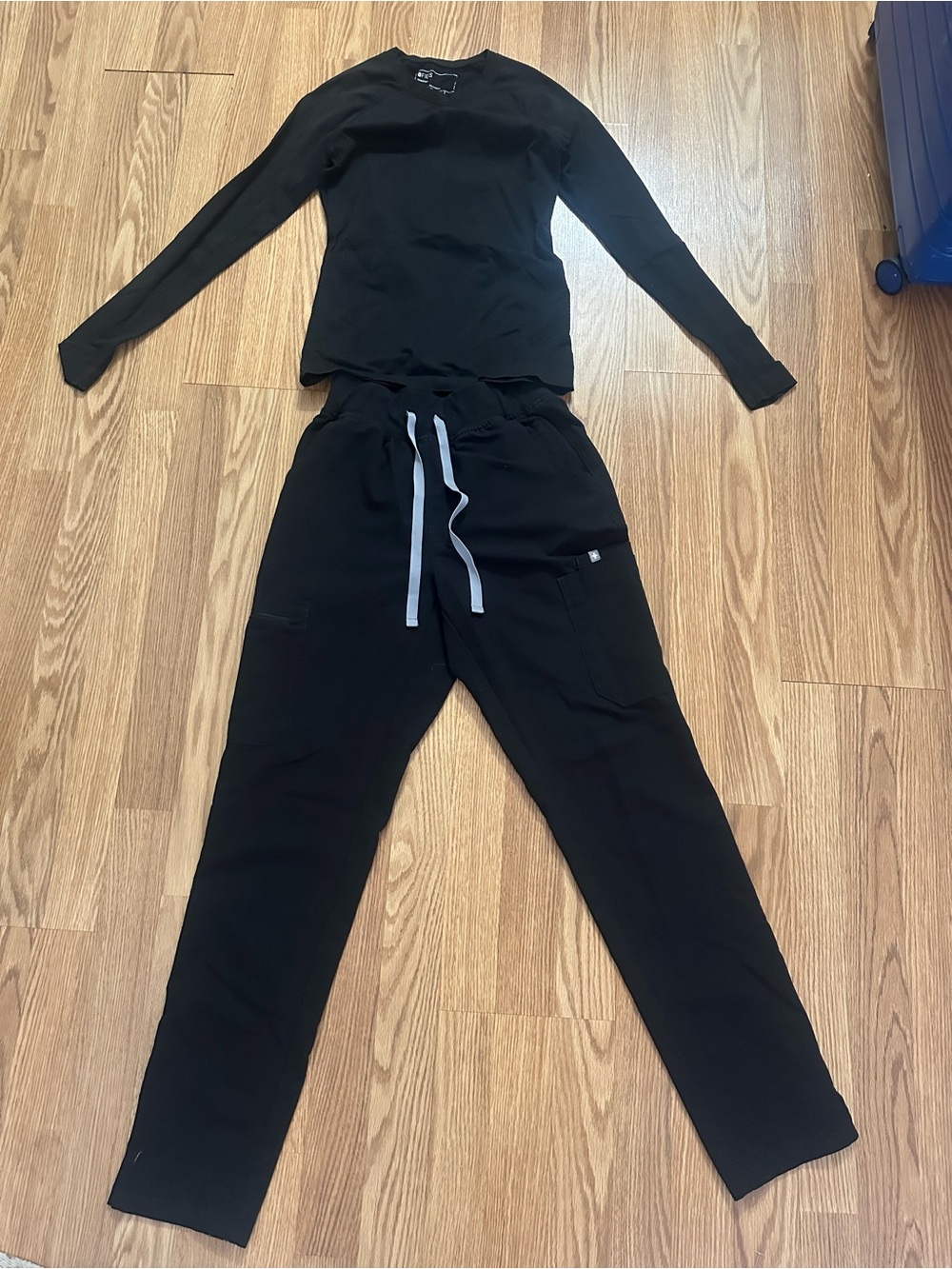 Figs Black Women's Track Jogger Pants with Contrast Drawstring